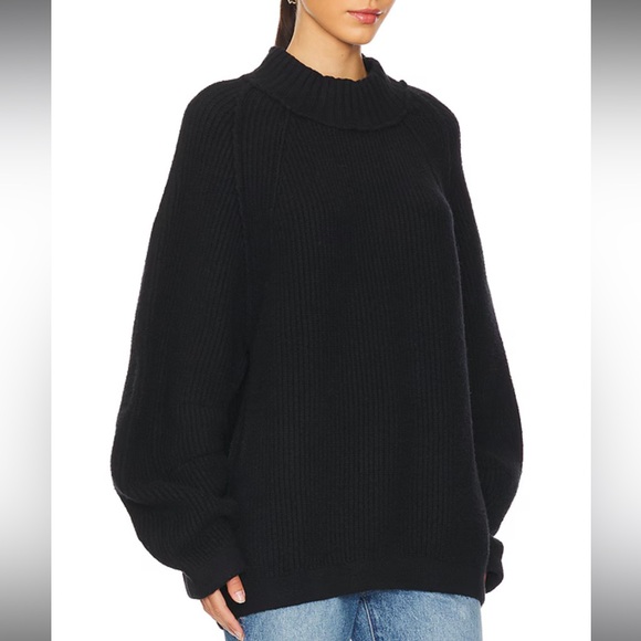 NWOT Free People Black Sunbeam Oversize Turtleneck Sweater - Picture 2 of 10